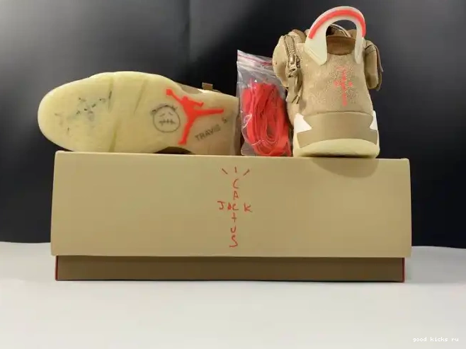 British Retro Air Jordan DH0690-200 Travis Scott Khaki 6 0419